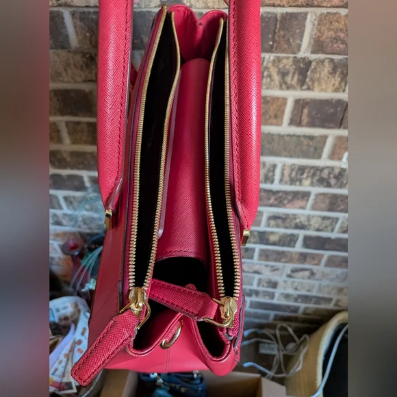 MCM Raspberry Pink Saffiano Leather Large Viva Satchel - Picture 4 of 9